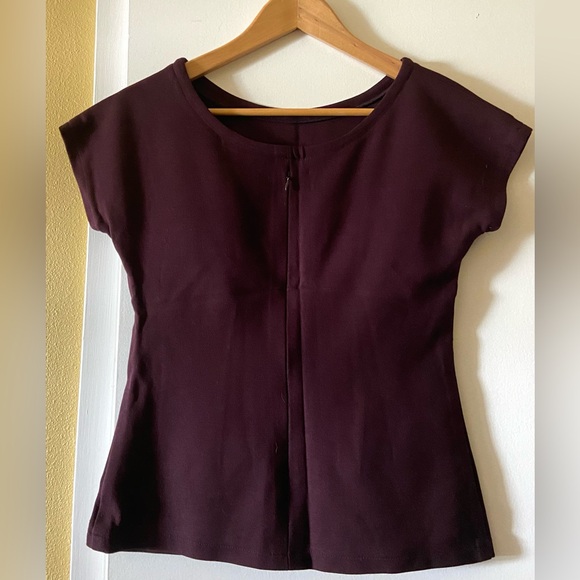Maroon wine top with round neckline size 4/6/7 or xs/s Anahid - Picture 2 of 4
